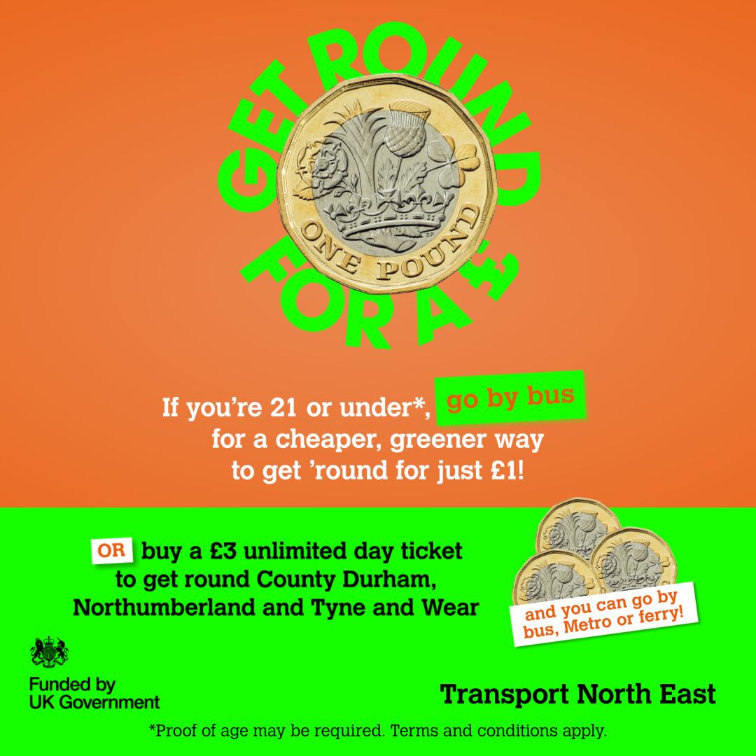 Young people to pay no more than £3 for unlimited day travel across the North East
